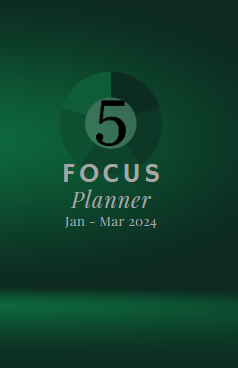 Five Focus Planner: January to March 2024, Forest Green Cover