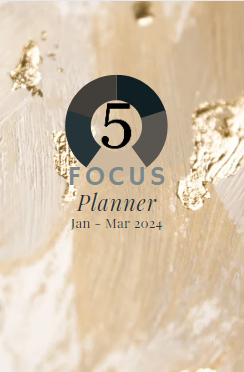 Five Focus Planner: January to March 2024, Gold Cover