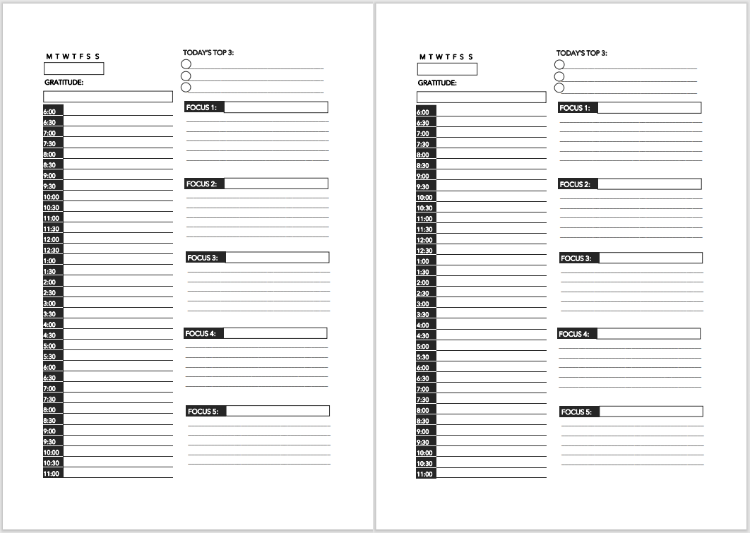 Five Focus Planner