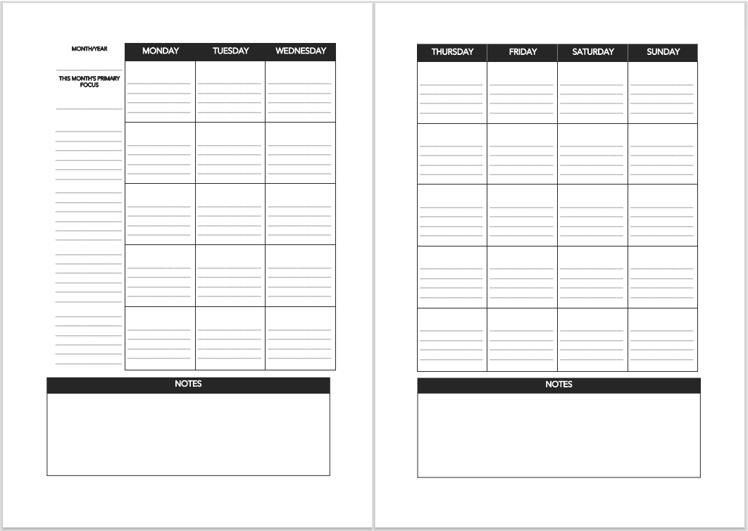 Five Focus Planner